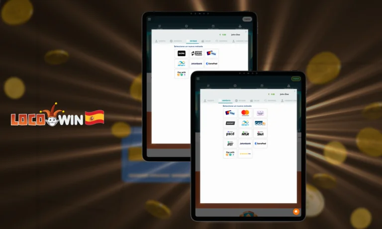 Métodos de depósito y retirada en Locowin España